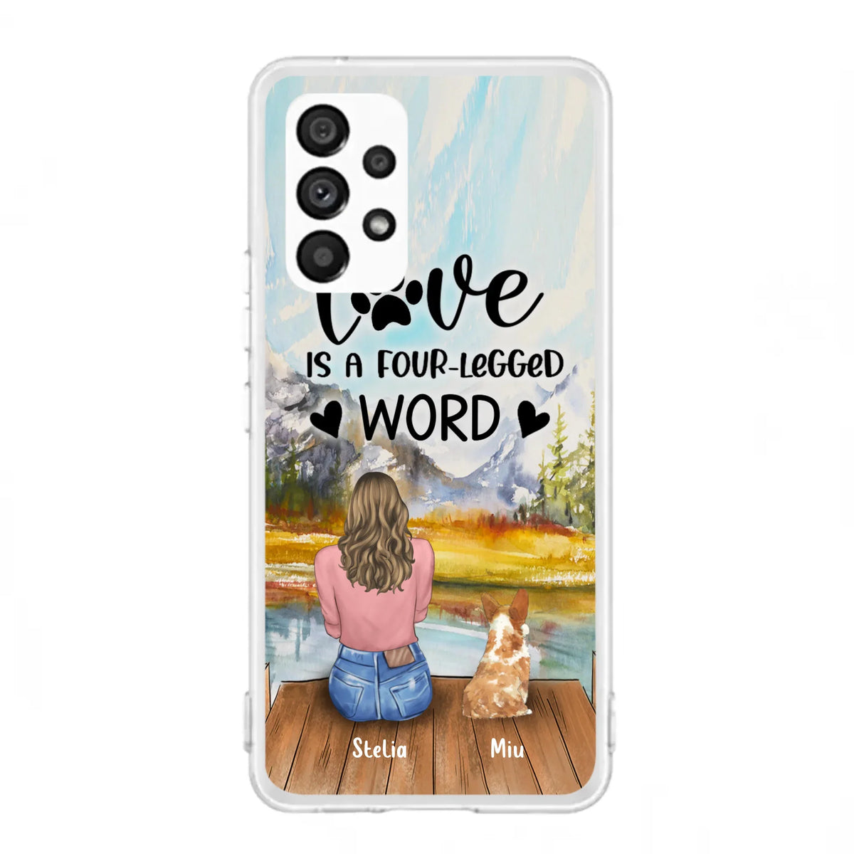 Funda de Teléfono Personalizada para Amantes de Mascotas — Hasta 4 Mascotas