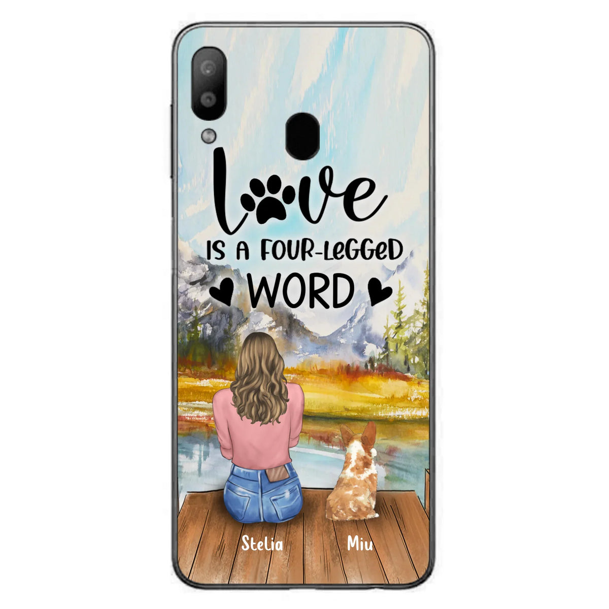 Funda de Teléfono Personalizada para Amantes de Mascotas — Hasta 4 Mascotas