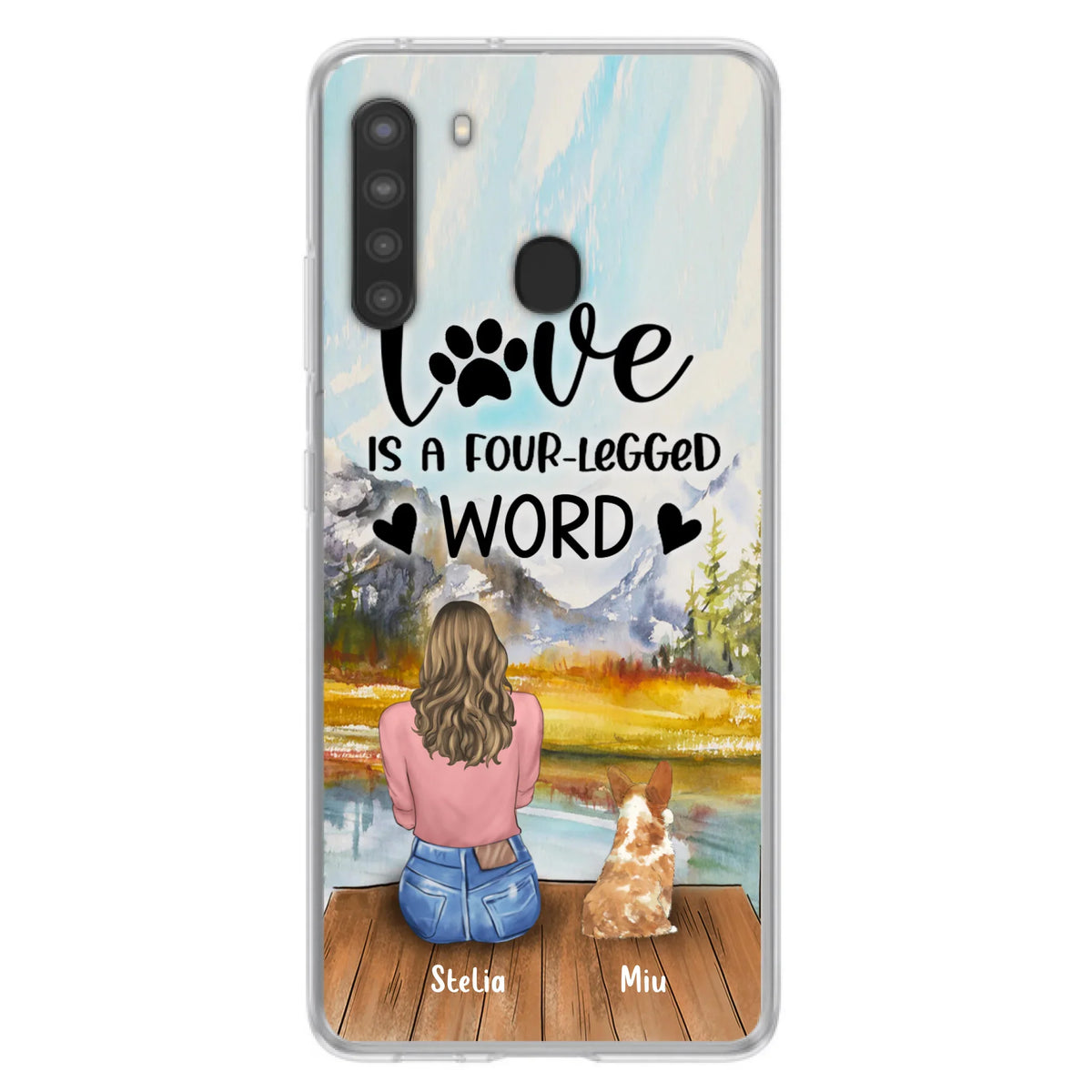 Funda de Teléfono Personalizada para Amantes de Mascotas — Hasta 4 Mascotas