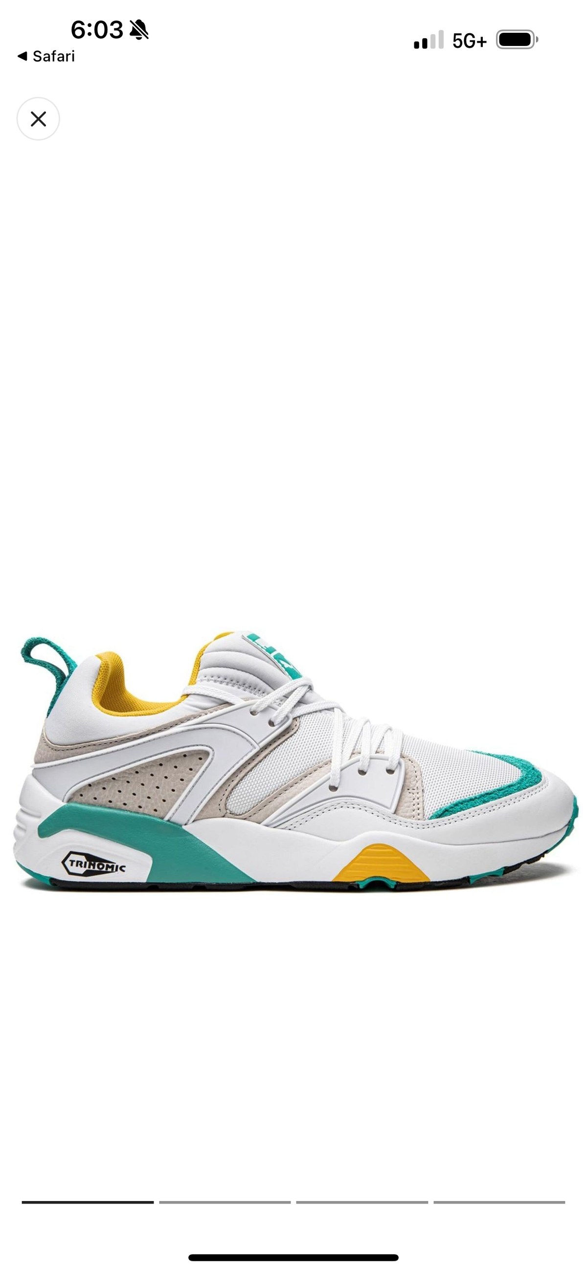 Puma Blaze of Glory Retro white Sneakers Leather shoes teal accents NEW