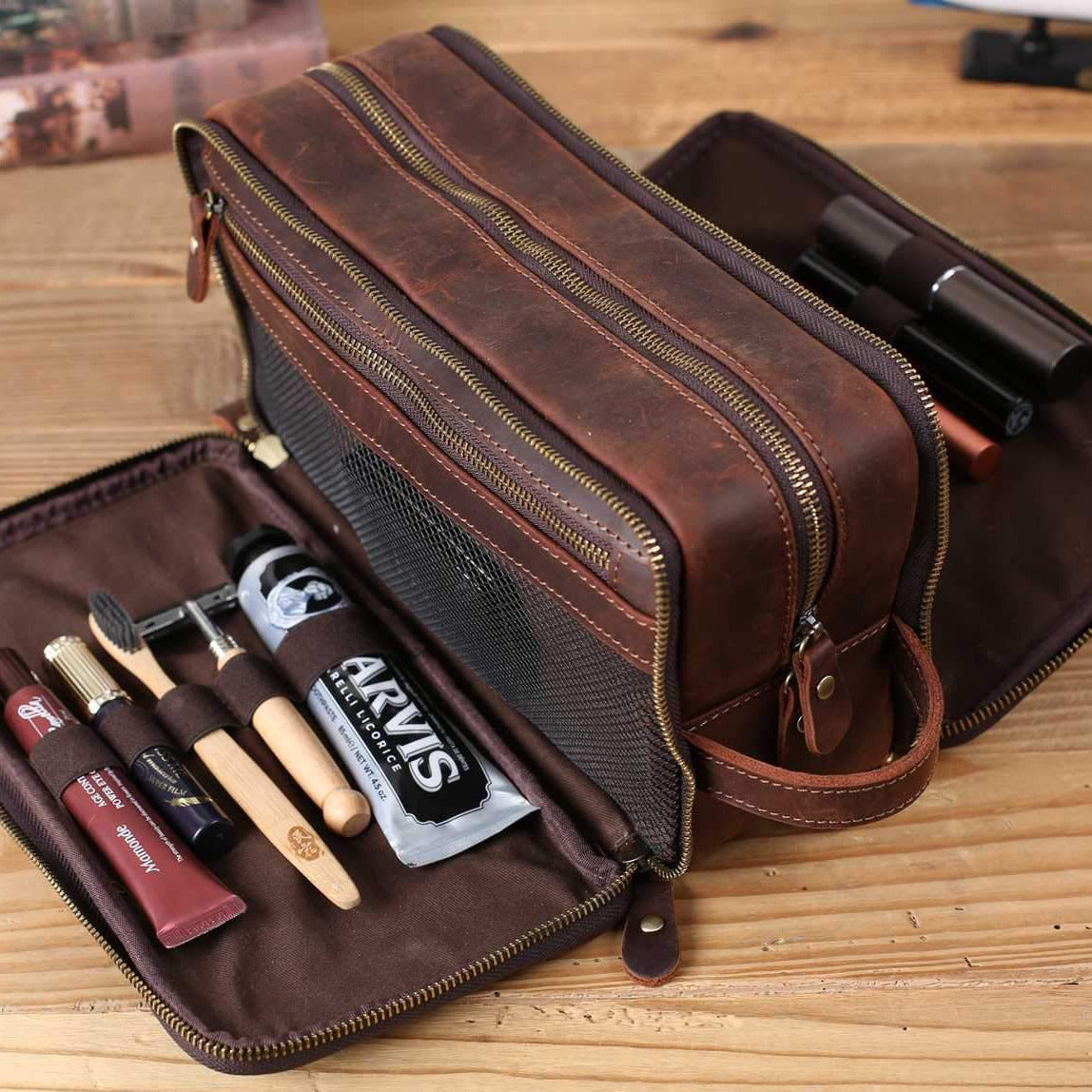 Neceser de Cuero Personalizado para Hombre — Regalo Elegante