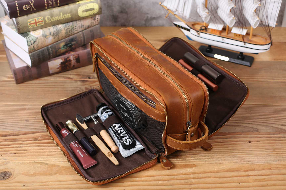 Neceser de Cuero Personalizado para Hombre — Regalo Elegante