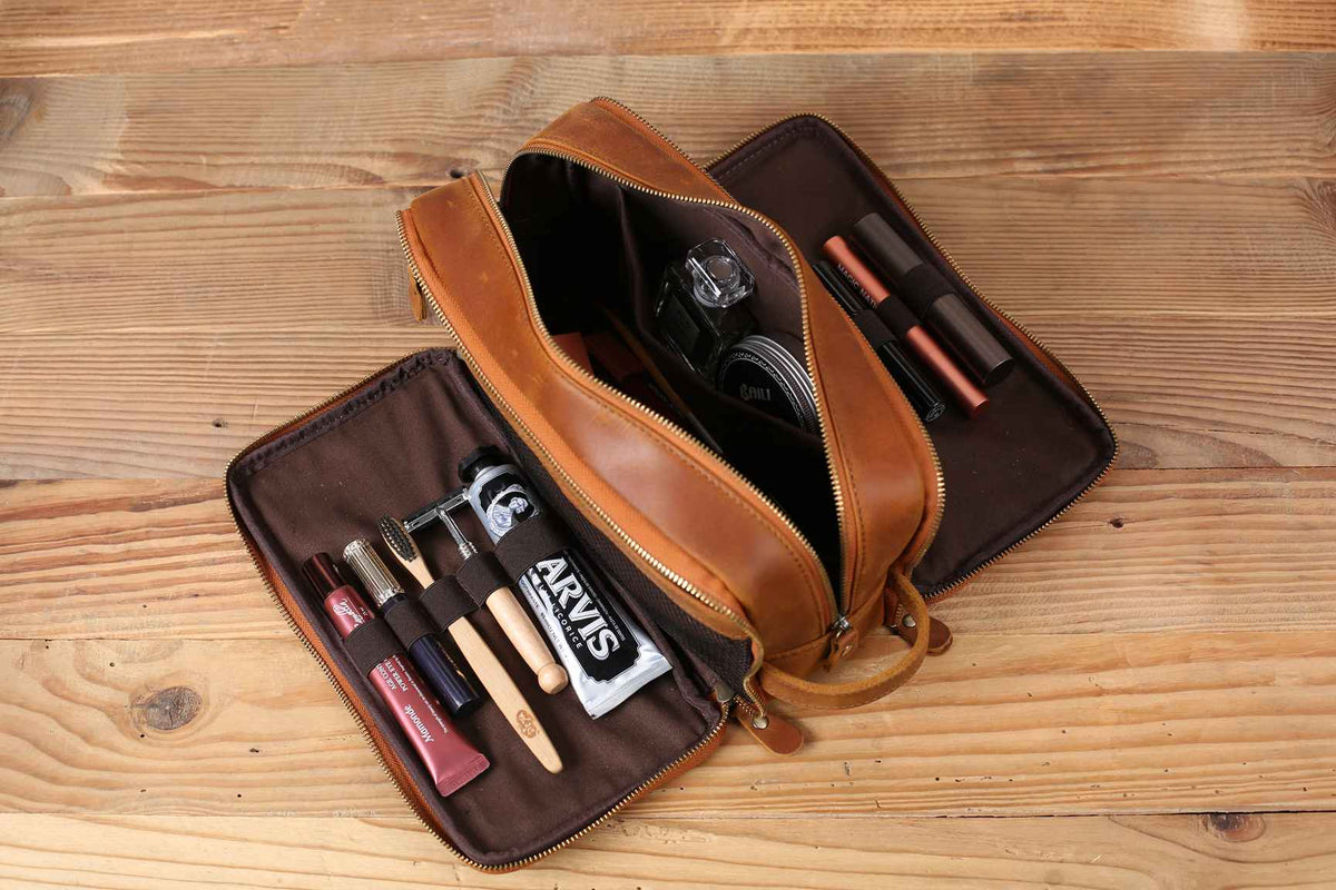 Neceser de Cuero Personalizado para Hombre — Regalo Elegante