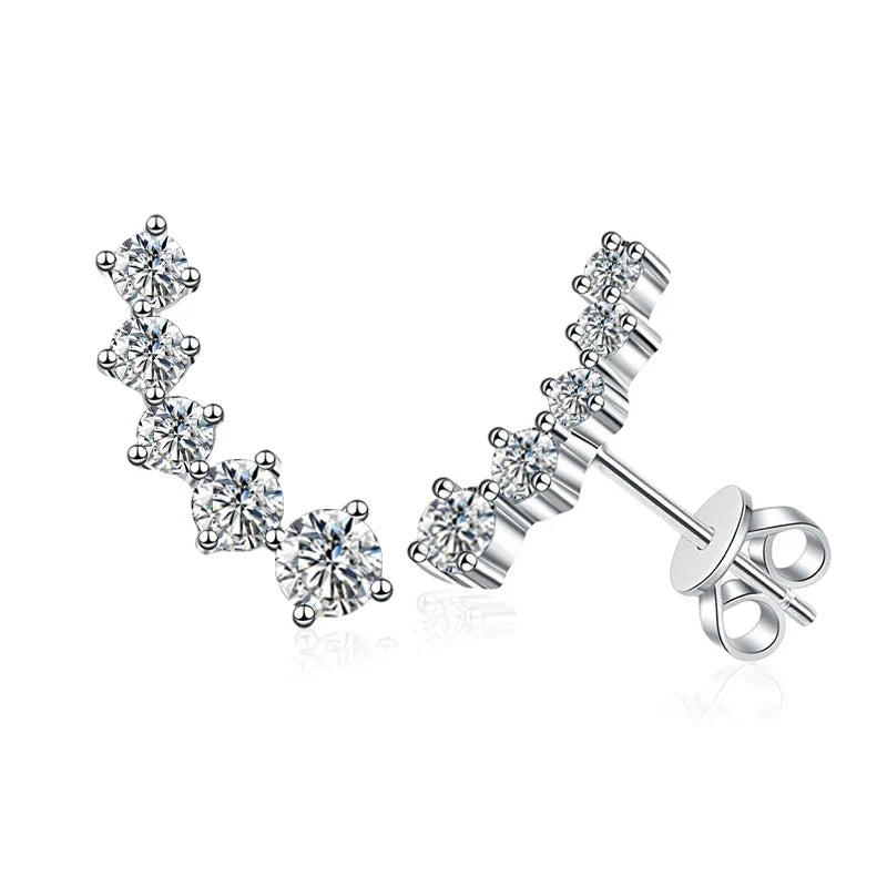 NeeTim 1.16cttw Full Moissanite Stud Earrings for Women Gemstones Lab Diamond Studs Earrings 925 Sterling Silver Fine Jewelry