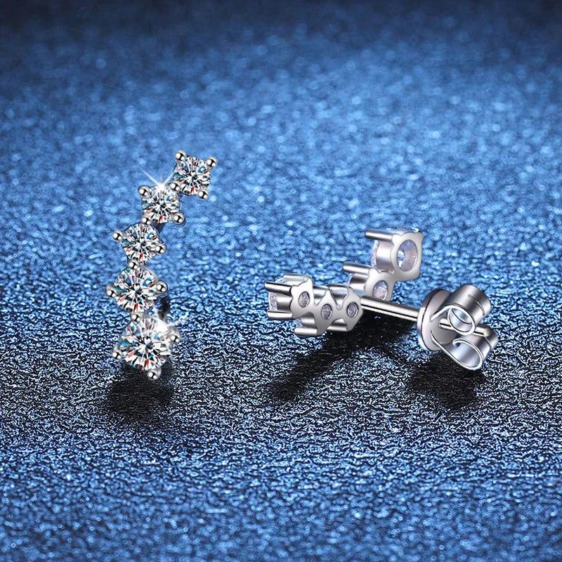 NeeTim 1.16cttw Full Moissanite Stud Earrings for Women Gemstones Lab Diamond Studs Earrings 925 Sterling Silver Fine Jewelry