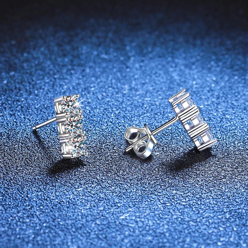 NeeTim 1.2cttw Full Moissanite Stud Earrings for Women 3.5mm Gemstone Lab Diamond Studs Earrings 925 Sterling Silver Jewelry