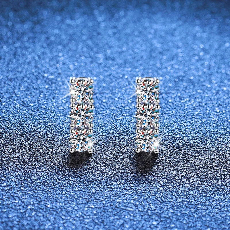 NeeTim 1.2cttw Full Moissanite Stud Earrings for Women 3.5mm Gemstone Lab Diamond Studs Earrings 925 Sterling Silver Jewelry